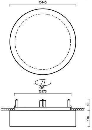 OSMONT 67143 ERIS V3 stropní/nástěnné skleněné polovestavné svítidlo bílá IP44 3000 K 33W LED nouzové kombinované 3 h