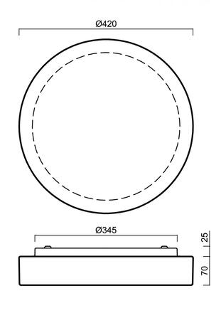 OSMONT 68076 ELSA 4 stropní/nástěnné skleněné svítidlo bílá IP44 3000 K 19W LED nouzové kombinované 3 h