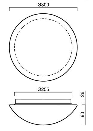 OSMONT 70366 AURA 8 IP stropní/nástěnné skleněné svítidlo bílá IP65 3000 K 11W LED nouzové kombinované 3 h