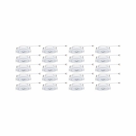 PAULMANN LED vestavné svítidlo 20ks-sada výklopné kruhové 82mm 70° 20x4,8W 230V 3000K bílá mat