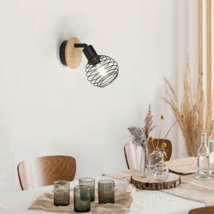 LEUCHTEN DIREKT is JUST LIGHT nástěnné a stropní svítidlo, dřevo, přírodní, E14, LED vyměnitelné, IP20