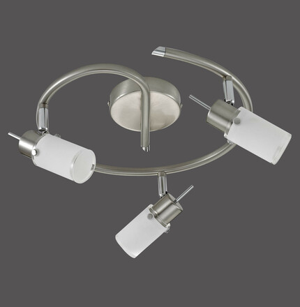 LEUCHTEN DIREKT is JUST LIGHT LED stropní svítidlo, kruhové, ocel, sklo, 3-ramenné 3000K LD 11933-55