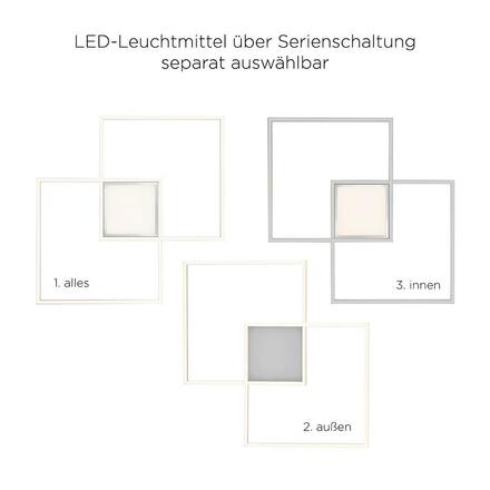 LEUCHTEN DIREKT is JUST LIGHT LED stropní svítidlo, ocel, 60x60cm, CCT nastavení teploty barvy, stmívatelné 3000-5000K