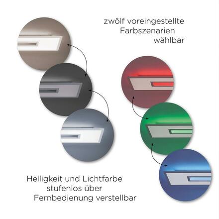 LEUCHTEN DIREKT is JUST LIGHT LED stropní svítidlo v bílé s nastavitelnou barvou světla a dálkovým ovládáním RGB+3000-5000K