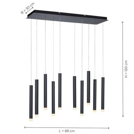 LEUCHTEN DIREKT is JUST LIGHT LED závěsné svítidlo, černá, teplá bílá, IP20, do interiéru 3000K