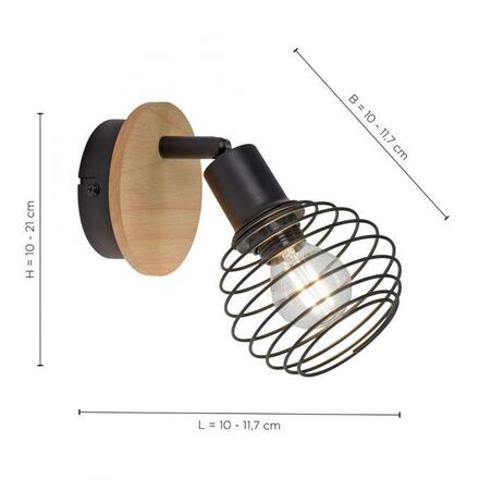 LEUCHTEN DIREKT is JUST LIGHT nástěnné a stropní svítidlo, dřevo, přírodní, E14, LED vyměnitelné, IP20
