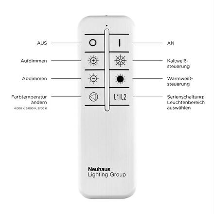 LEUCHTEN DIREKT is JUST LIGHT LED stropní svítidlo, ocel, CCT, paměťová funkce, stmívatelné 3000-5000K