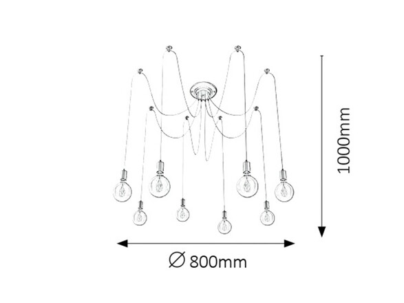 Rabalux závěsné svítidlo Caspar E27 10x MAX 60W matná černá 2224