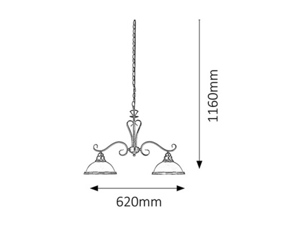 Rabalux lustr Elisett E27 2x MAX 60W bronzová 2757