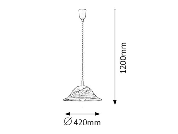 Rabalux závěsné svítidlo Alabastro E27 1x MAX 60W tabák-alabastr sklo 3954