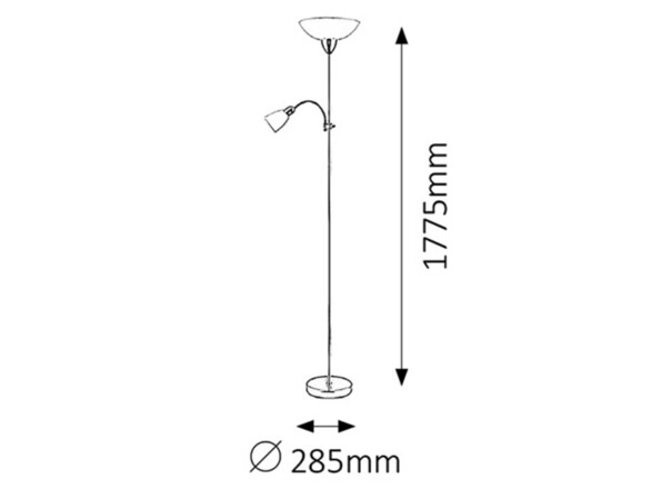 Rabalux stojací lampa Diana E27 G45 1x MAX 60W + E14 1x MAX 40W saténová chromová 4067