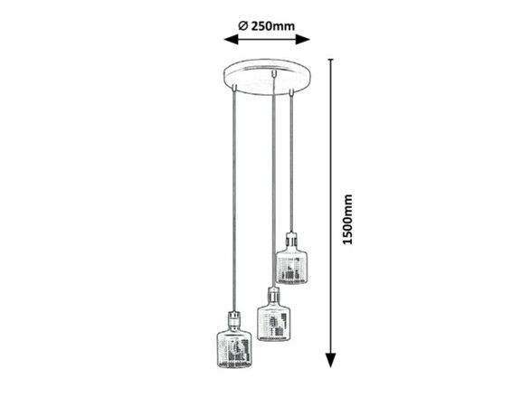 Rabalux závěsné svítidlo Alberta E27 3x MAX 9W zlatá 5092