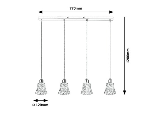 Rabalux závěsné svítidlo Hestia E14 4x MAX 40W chromová 5303