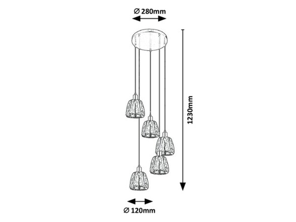 Rabalux závěsné svítidlo Calypso E14 5x MAX 40W chromová 5321