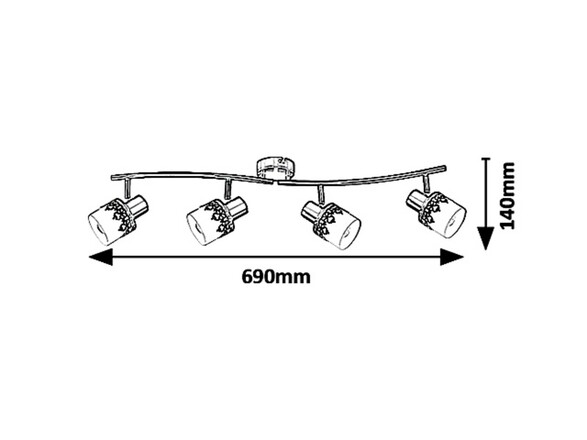 Rabalux bodové svítidlo Lacey E14 4x MAX 40W černá 5344