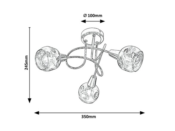 Rabalux stropní svítidlo Tamara E14 3x MAX 40W chromová 5348