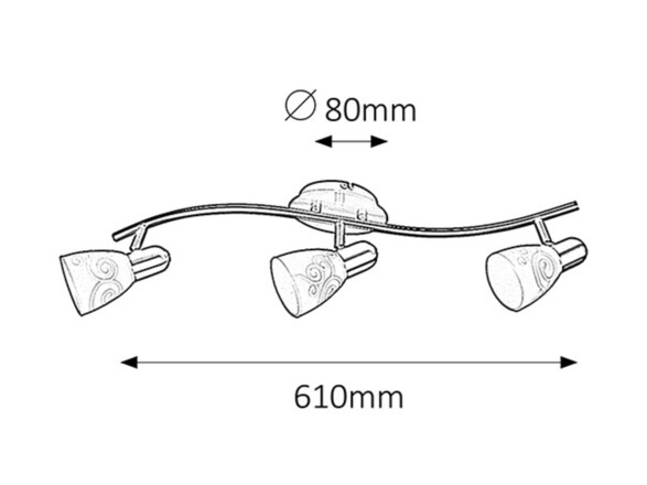 Rabalux bodové svítidlo Harmony Lux E14 3x MAX 40W saténová chromová 6637