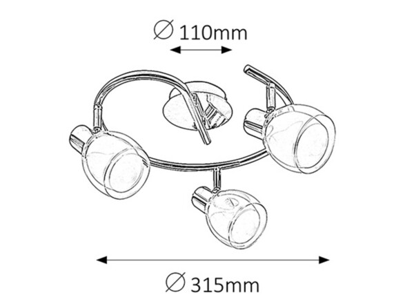 Rabalux bodové svítidlo Dave E14 3x MAX 40W chromová 6837