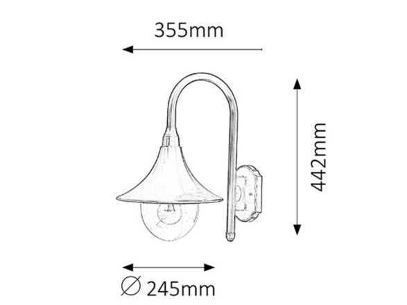 Rabalux venkovní nástěnné svítidlo Konstanz E27 1x MAX 100W černá IP44 8245