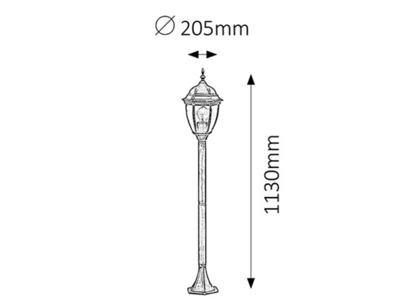Rabalux venkovní sloupkové svítidlo Toronto E27 1x MAX 60W antická zlatá IP44 8385