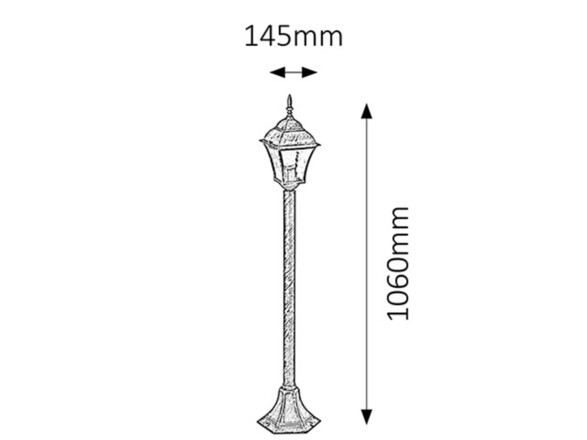 Rabalux venkovní sloupkové svítidlo Toscana E27 1x MAX 60W antická zlatá 8395