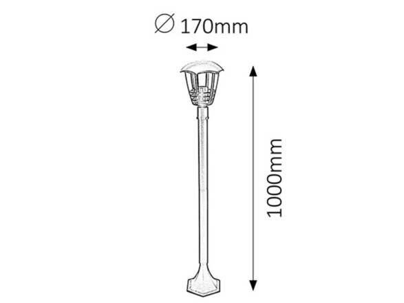 Rabalux venkovní sloupkové svítidlo Marseille E27 1x MAX 60W černá IP44 8568