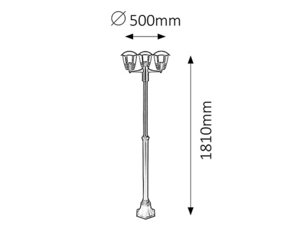 Rabalux venkovní sloupkové svítidlo Marseille E27 3x MAX 60W černá IP44 8569