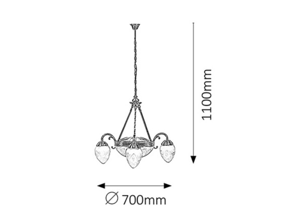 Rabalux lustr Annabella E14 3x MAX 40W + E27 2x MAX 60W bronzová 8633