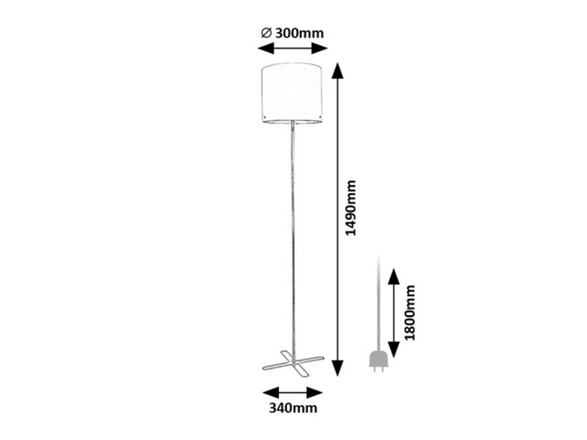 Rabalux stojací lampa Izander E27 1x MAX 40W černá 74011