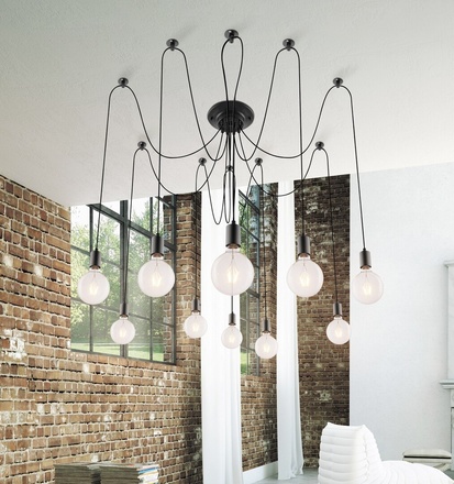 Rabalux závěsné svítidlo Caspar E27 10x MAX 60W matná černá 2224