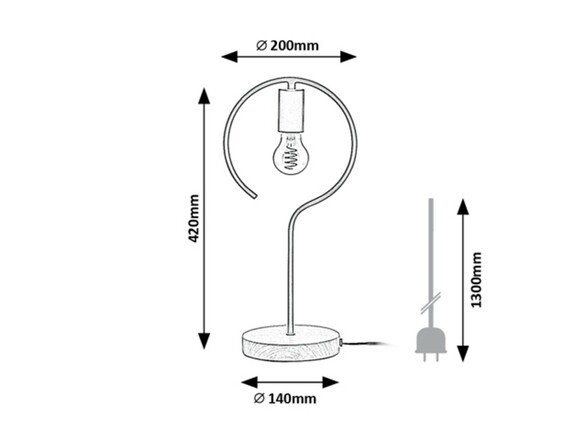 Rabalux stolní lampa Rufin E27 1x MAX 40W buk 3220