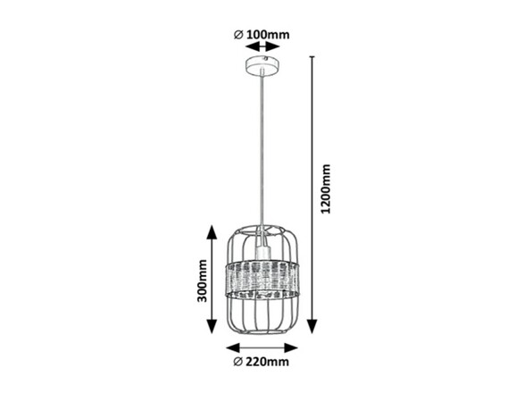 Rabalux závěsné svítidlo Indiana E27 1x MAX 40W černá 5283