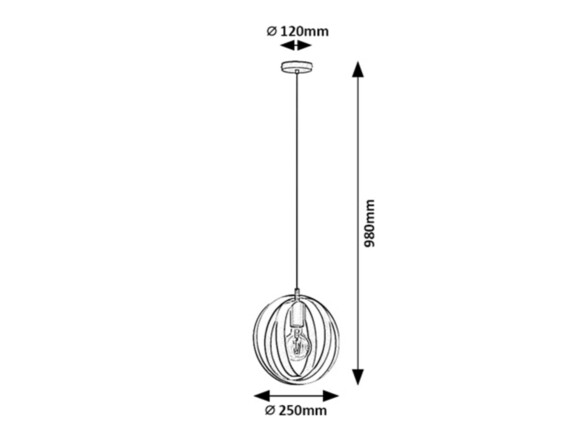 Rabalux závěsné svítidlo Cortado E27 1x MAX 40W černá 5360