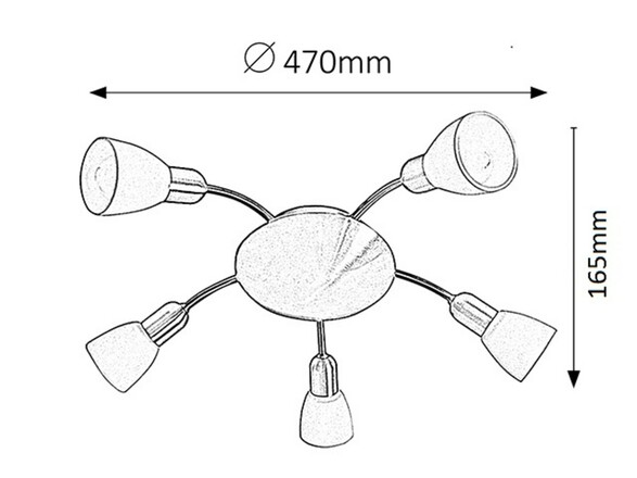 Rabalux stropní svítidlo Soma E14 5x MAX 40W saténová chromová 6305