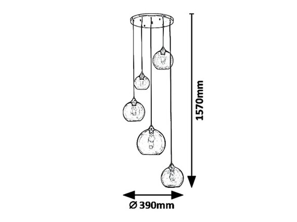 Rabalux závěsné svítidlo Tanesha E27 5x MAX 40W černá 6440