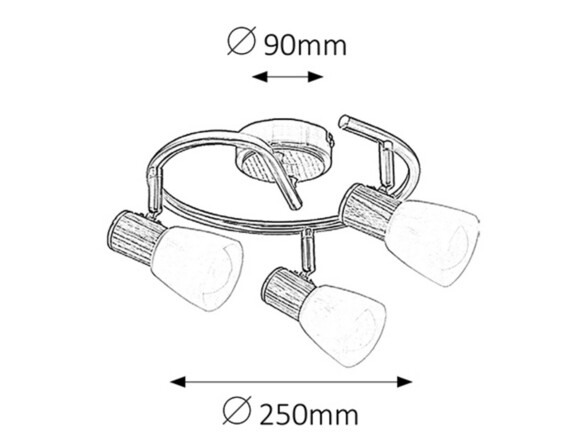 Rabalux bodové svítidlo Gavin E14 3x MAX 40W saténová chromová 6488