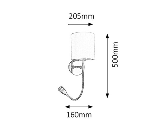 Rabalux nástěnné svítidlo Larkin E27 1x MAX 40W + LED 3W 6529