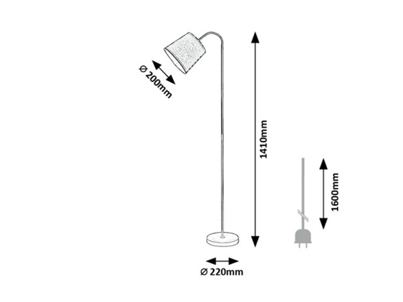 Rabalux stojací lampa Godric E27 1x MAX 25W černá 6639