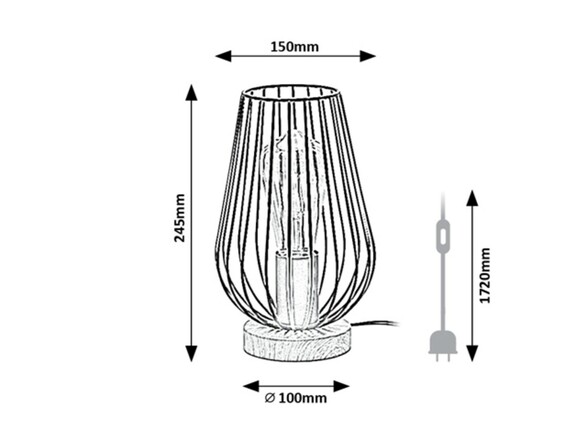 Rabalux stolní lampa Gremio E27 1x MAX 40W buk 6915