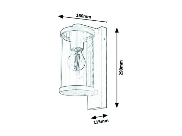 Rabalux venkovní nástěnné svítidlo Silistra E27 1x MAX 60W antracitová IP44 7891