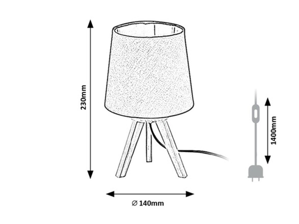 Rabalux stolní lampa Lychee E14 1x MAX 25W buk 2068