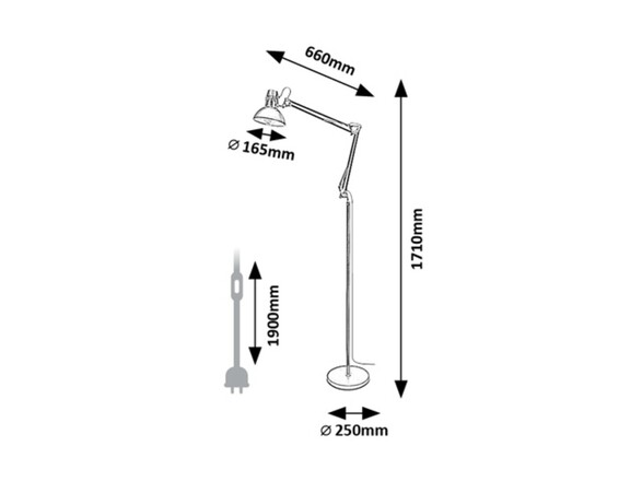 Rabalux stojací lampa Aristeo E27 1x MAX 40W béžová 2197