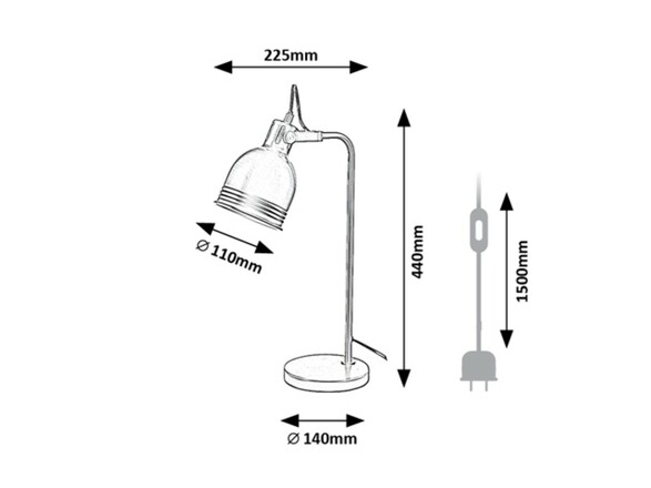 Rabalux stolní lampa Flint E14 1x MAX 25W černá 2240