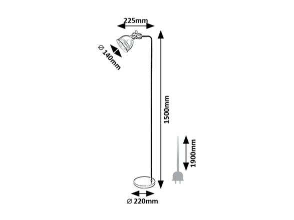 Rabalux stojací lampa Flint E27 1x MAX 40W černá 2242