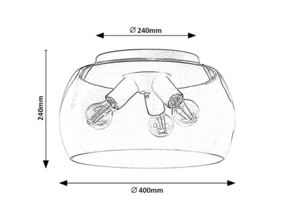 Rabalux stropní svítidlo Ursula E27 3x MAX 40W černá 3189