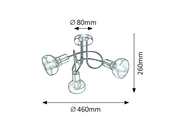 Rabalux stropní svítidlo Holly E14 3x MAX 40W antická zlatá 5548