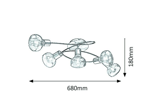 Rabalux stropní svítidlo Holly E14 5x MAX 40W chromová 5561