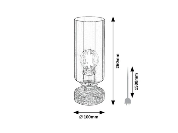 Rabalux stolní lampa Tanno E27 1x MAX 25W dub 74120