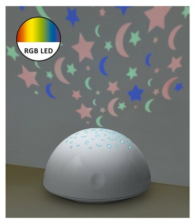 Rabalux dětská noční lampička s projektorem Lina LED 0,5W bílá RGB 1470