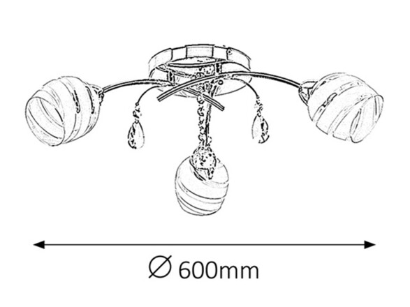 Rabalux stropní svítidlo Melissa E14 3x MAX 60W chromová 2621